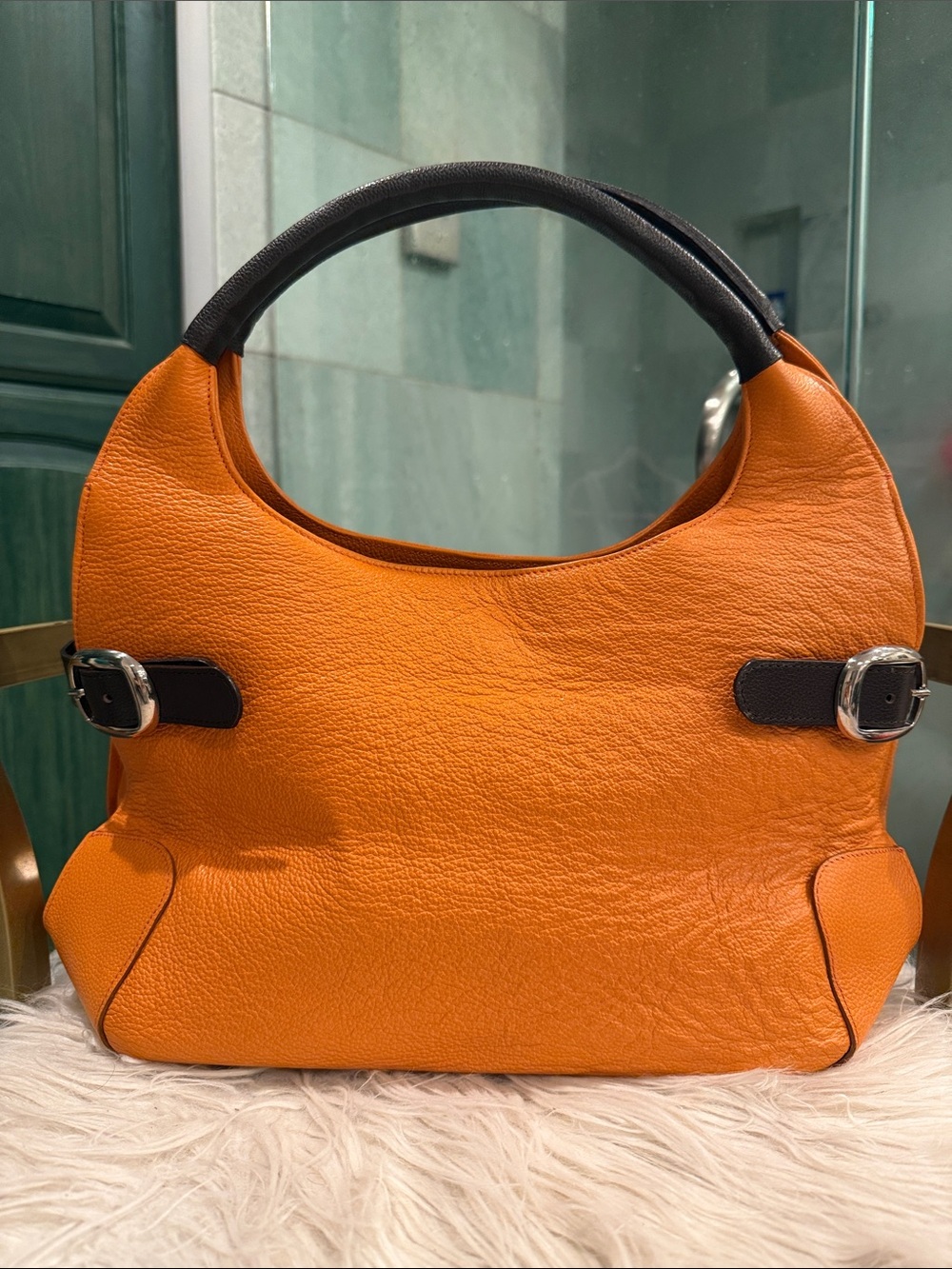 Casa Lopez Leather Top Handle Bag
